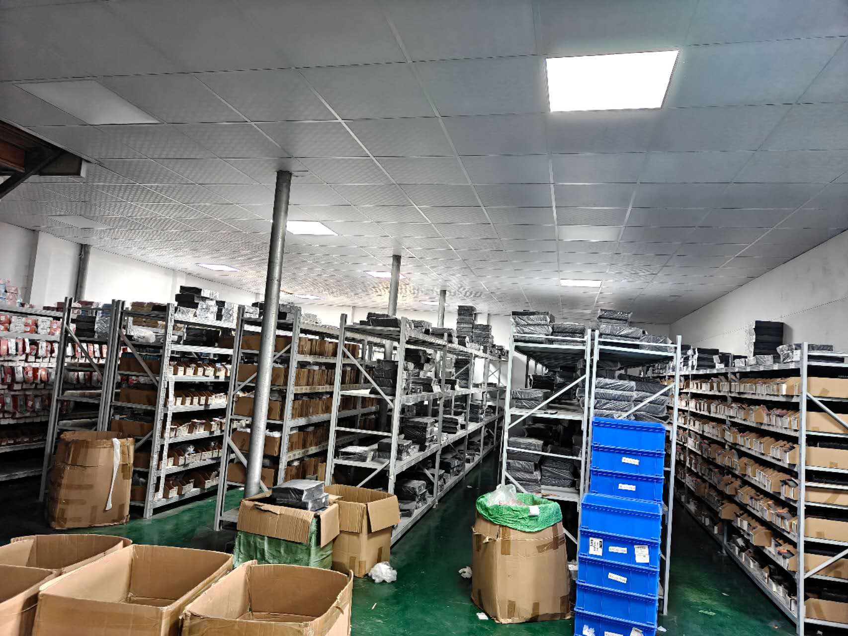Warehouse shelves